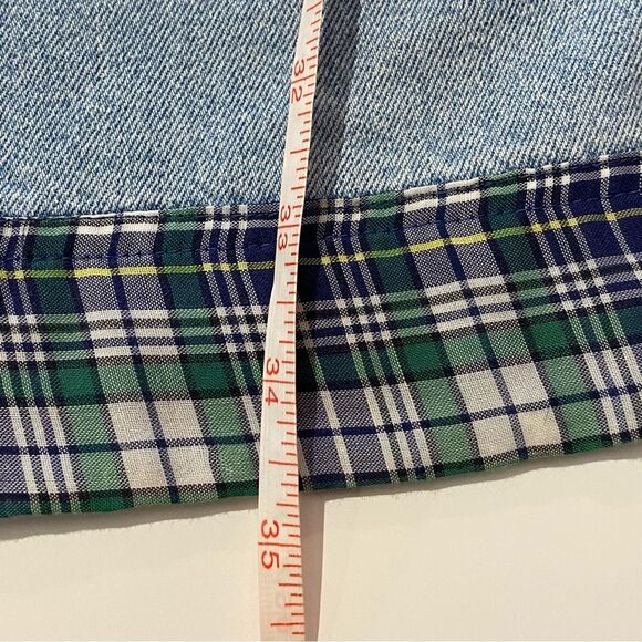 Lauren Brooke Vintage 1980's Denim & Plaid Overalls Romper Women's Size MED - Picture 8 of 16